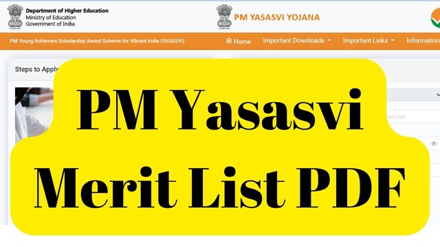 PM Yasasvi Merit List PDF