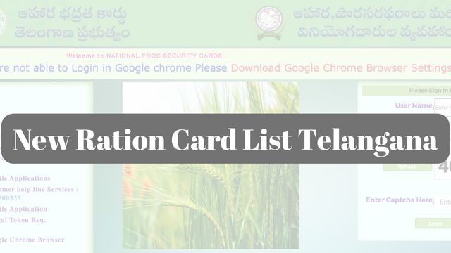 New Ration Card List Telangana