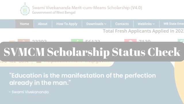 SVMCM Scholarship Status Check